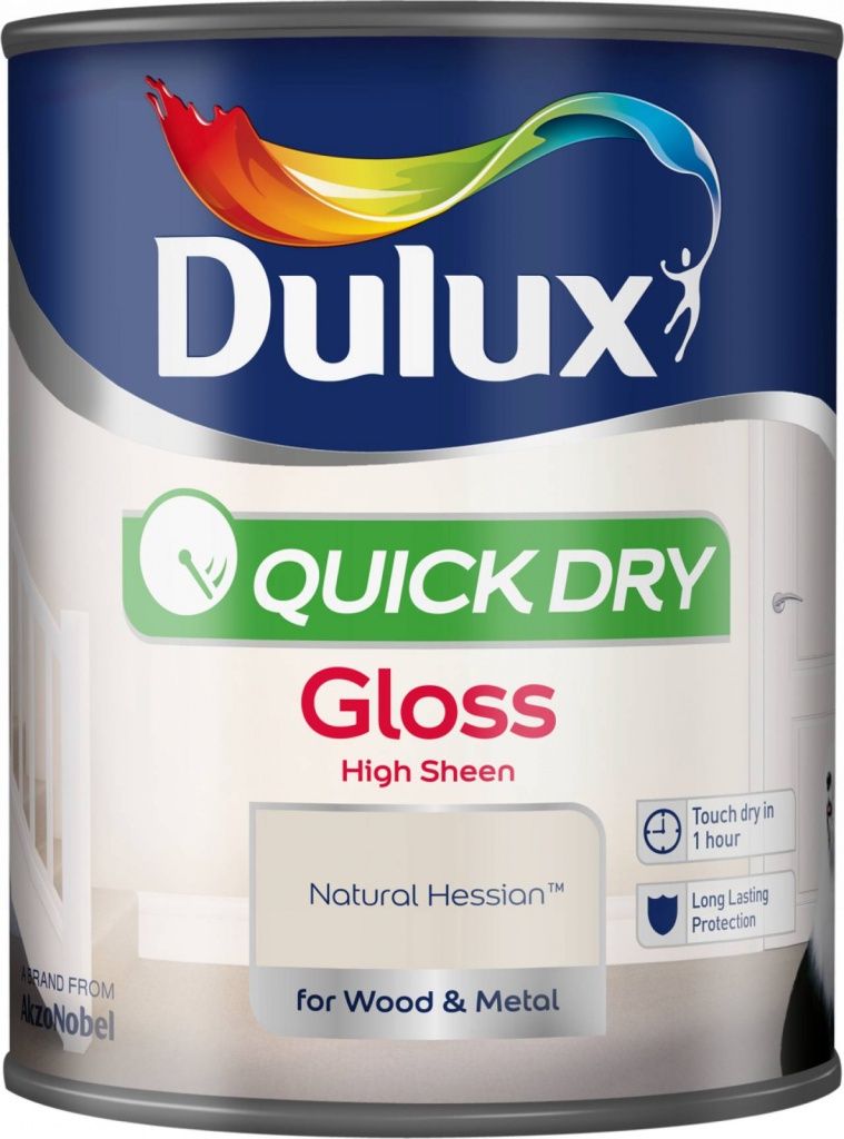 DULUX QUICK DRY GLOSS NATURAL HESSIAN 750ML