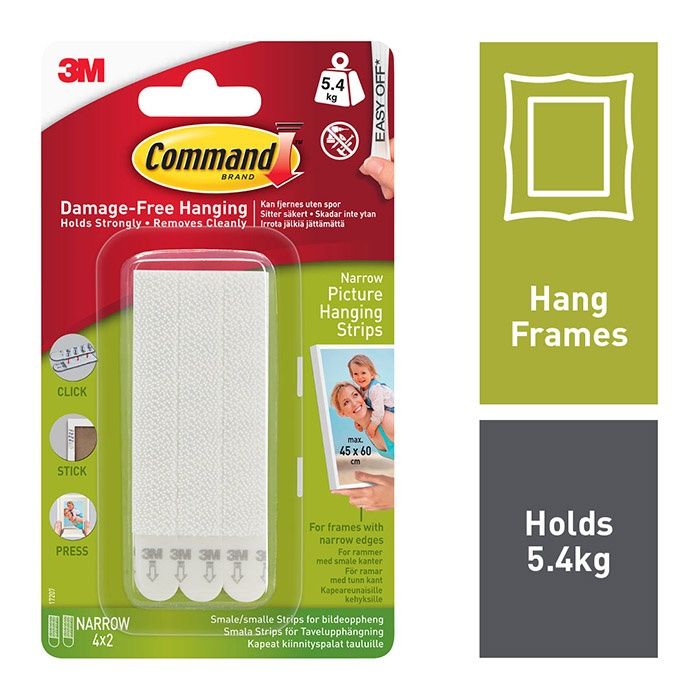 COMMAND NARROW PICTURE HANGING STRIPS 17207