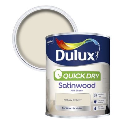 DULUX QUICK DRY SATINWOOD NAT CALICO 750ML