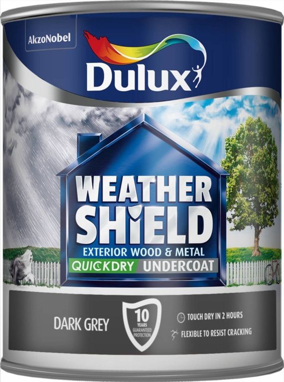 DULUX WEATHERSHIELD EXTERIOR UNDERCOAT DARK GREY 750ML