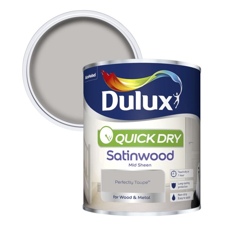 DULUX QUICK DRY SATIN PERFECTLY TAUPE 750ML