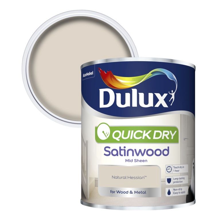 DULUX QUICK DRY SATINWOOD NAT HESSIAN 750ML