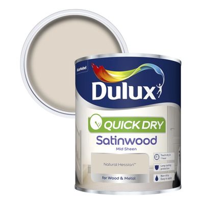 DULUX QUICK DRY SATINWOOD NATURAL HESSIAN 750ML