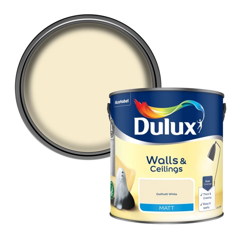 DULUX MATT DAFFODIL WHITE 2.5LT