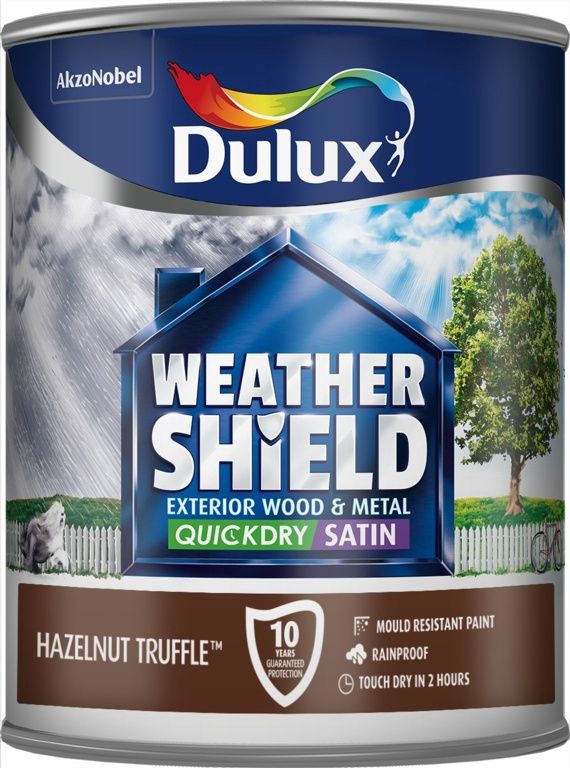 DULUX WEATHERSHIELD EXTERIOR SATIN HAZELNUT TRUFFLE 750ML