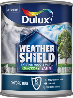 DULUX WEATHERSHIELD EXTERIOR SATIN OXFORD BLUE 750ML