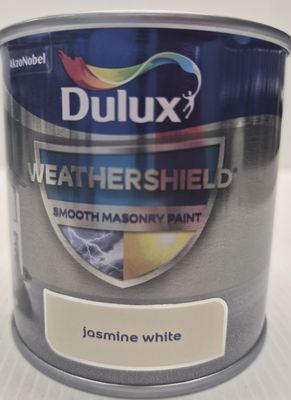 DULUX WEATHERSHIELD MASONRY PAINT TESTER JASMINE WHITE 250ML