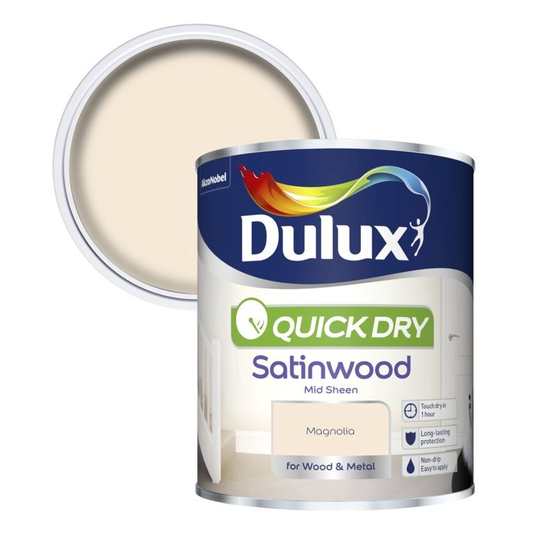 DULUX QUICK DRY SATINWOOD MAGNOLIA 750ML