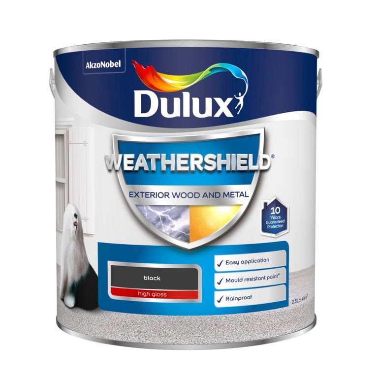 DULUX WEATHERSHIELD EXTERIOR GLOSS BLACK 2.5L