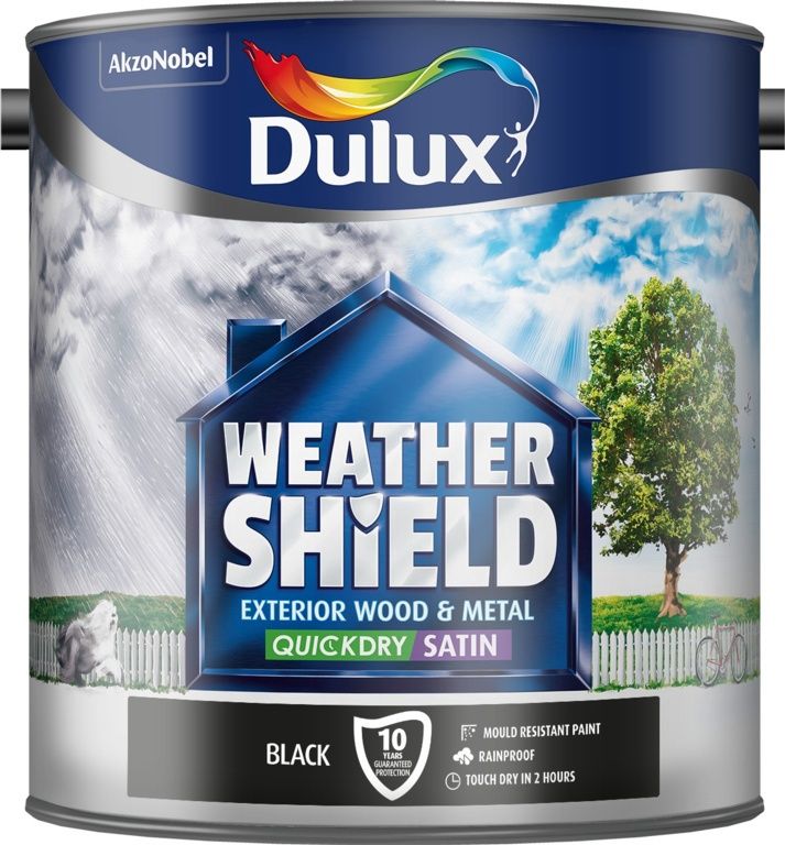 DULUX WEATHERSHIELD EXTERIOR SATIN BLACK 2.5L