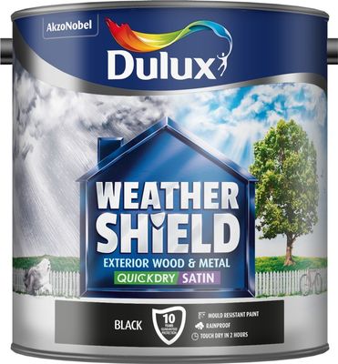 DULUX WEATHERSHIELD EXTERIOR SATIN BLACK 2.5LT