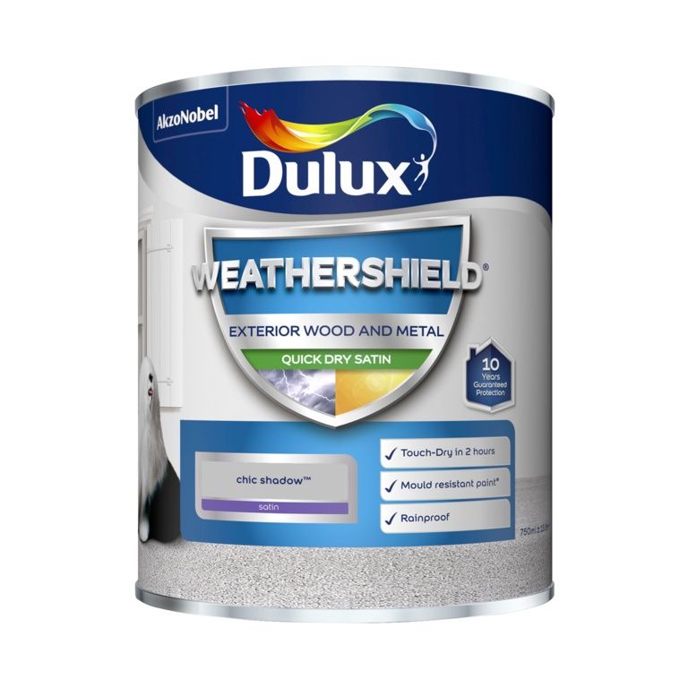 DULUX WEATHERSHIELD EXTERIOR SATIN CHIC SHADOW 750ML