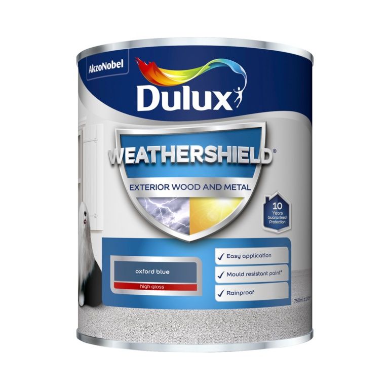 DULUX WEATHERSHIELD EXTERIOR GLOSS OX BLUE 750ML