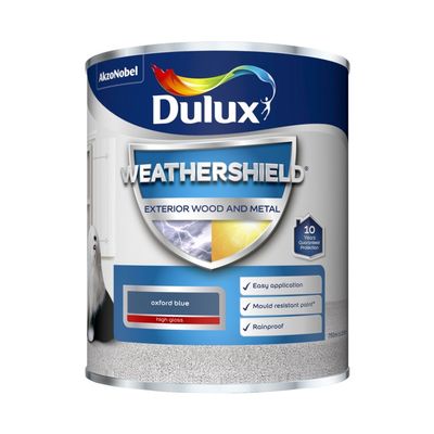 DULUX WEATHERSHIELD EXTERIOR GLOSS OX BLUE 750ML