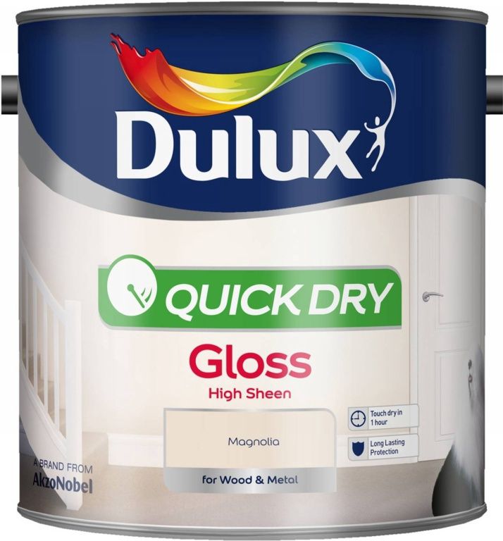 DULUX QUICK DRY GLOSS MAGNOLIA 2.5L