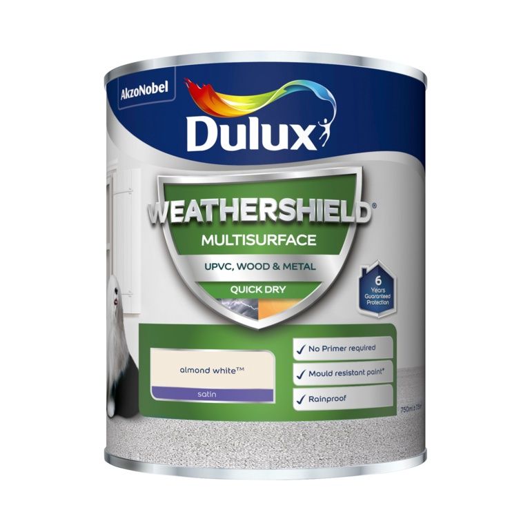 DULUX WEATHERSHIELD MULTI SURFACE ALMOND WHITE 750ML