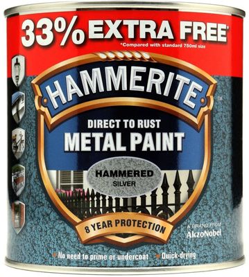 HAMMERITE HAMMERED SILVER 750ML 33% EX FREE