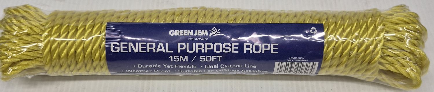 GENERAL PURPOSE YELLOW ROPE 15MT