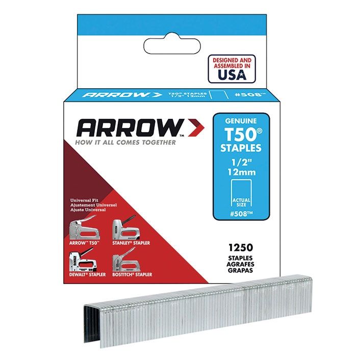 ARROW T50 STAPLES 12MM (1250)