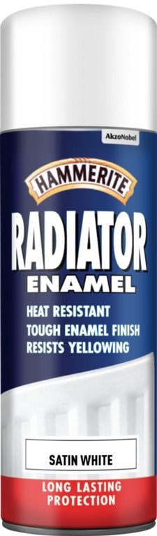 Hammerite Radiator Enamel White Satin Spray 400ml