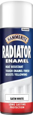 HAMMERITE RADIATOR ENAMEL WHITE SATIN SPRAY 400ML