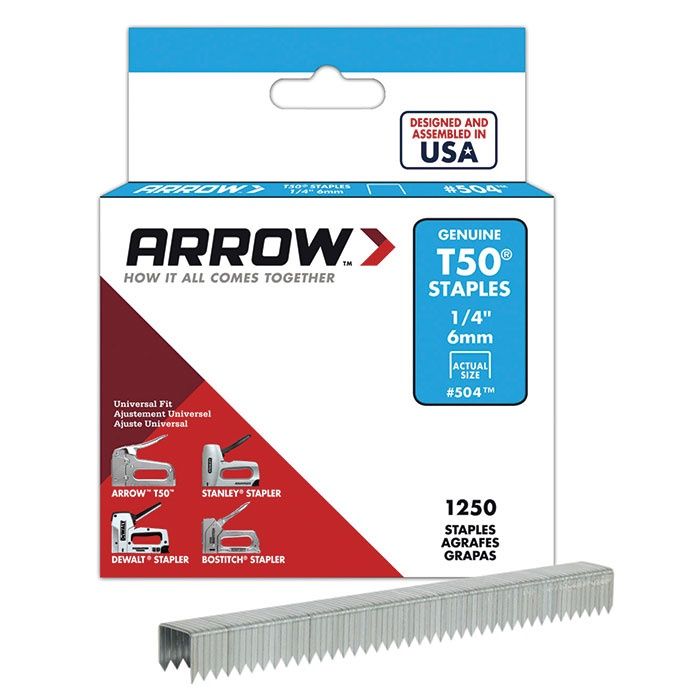 ARROW T50 STAPLES 6MM (1250)
