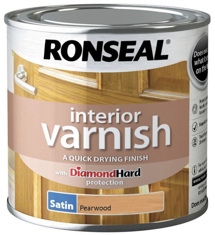 RONSEAL INTERIOR VARNISH SATIN PEARWOOD 250ML