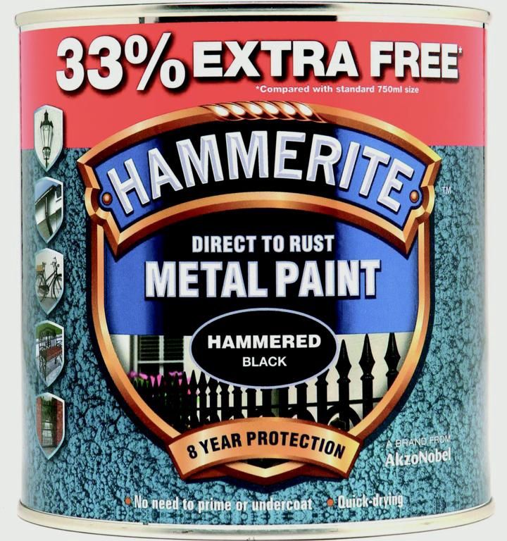 HAMMERITE HAMMERED BLACK 750ML+33% (1LTR)