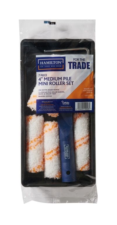 HAMILTON 4" MED PILE ROLLER SET 7PCE