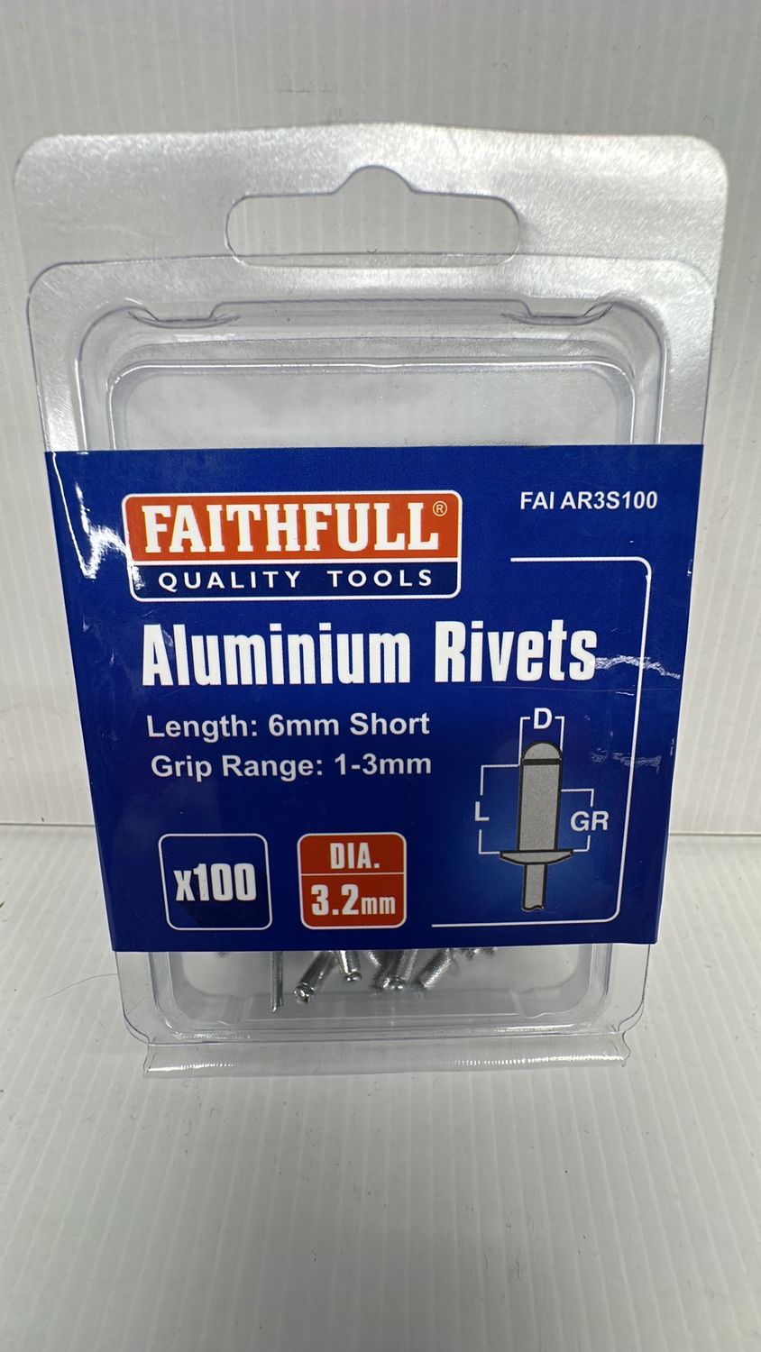 ALUMINIUM RIVETS 3MM SHORT