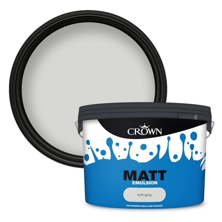 CROWN NON B/E MATT EMULSION SOFT GREY 10L