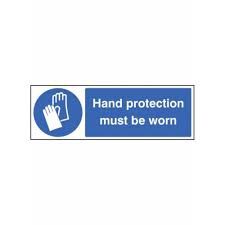 HAND PROTECTION MUST BE WORN SIGN 200X50MM