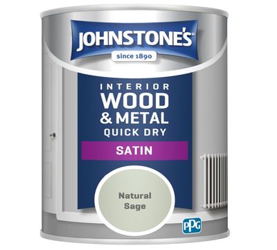 JOHNSTONES  QUICK DRY SATIN NATURAL SAGE 750ML