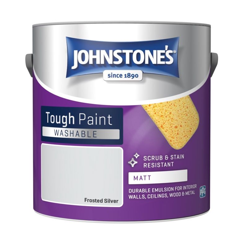 JOHNSTONES WASHABLE MATT FROSTED SILVER 2.5LT