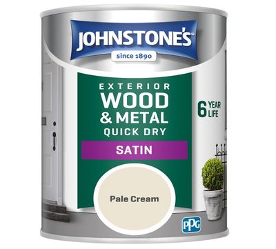 JOHNSTONES EXTERIOR SATIN PALE CREAM 750ML
