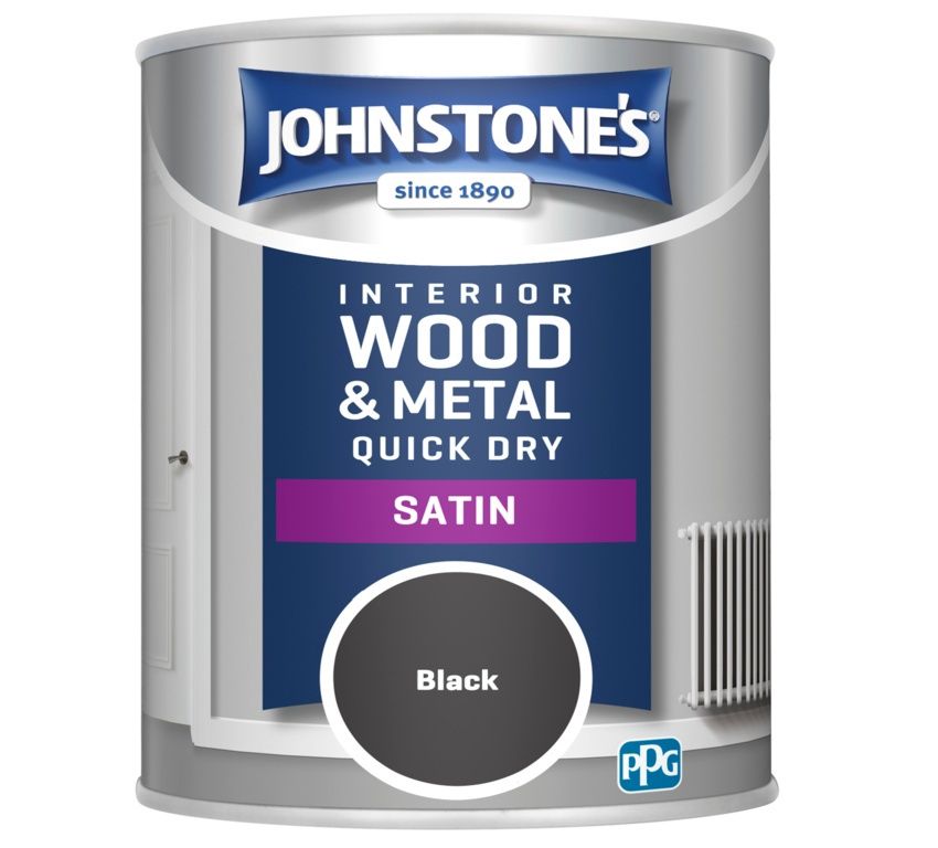 JOHNSTONES  QUICK DRY SATIN BLACK 750ML