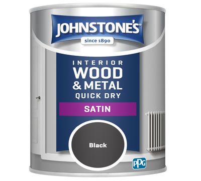 JOHNSTONES  QUICK DRY SATIN BLACK 750ML