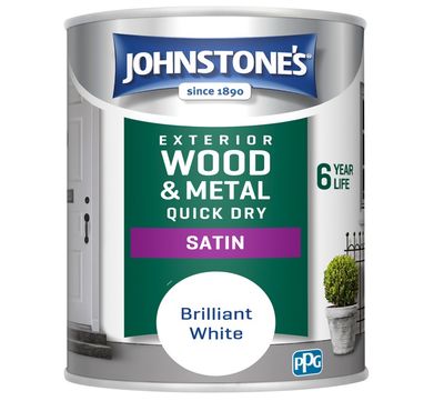 JOHNSTONES EXTERIOR SATIN BRILLIANT WHITE 750ML