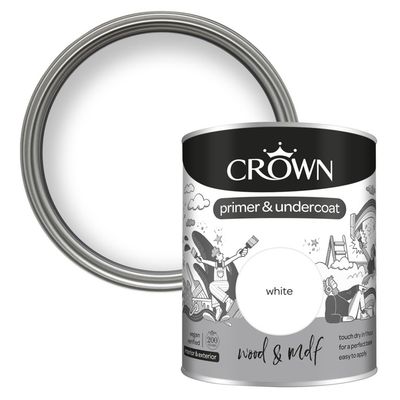 CROWN QUICK DRY WOOD PRIMER UNDERCOAT PBW 750ML