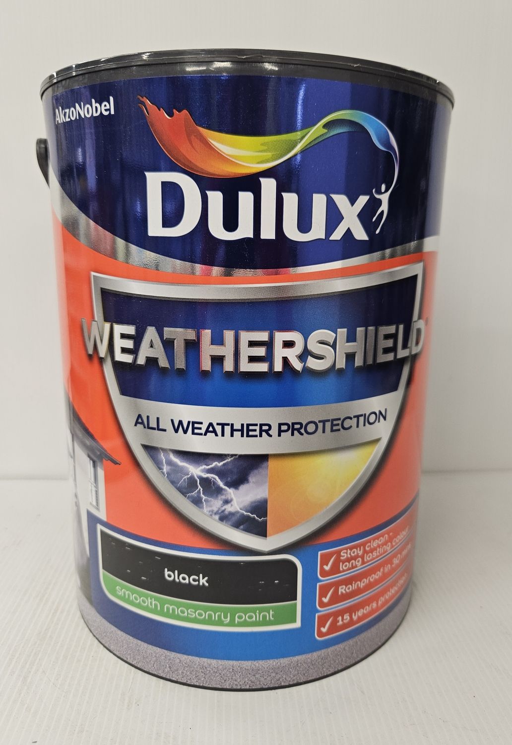 DULUX WEATHERSHIELD MASONRY PAINT BLACK 5L