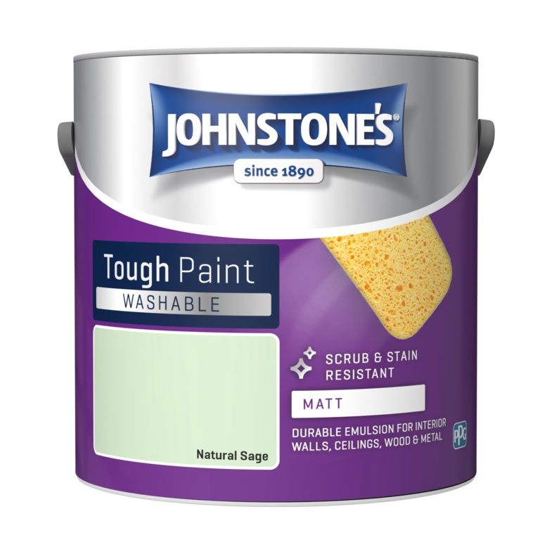 JOHNSTONES WASHABLE MATT NATURAL SAGE 2.5LT