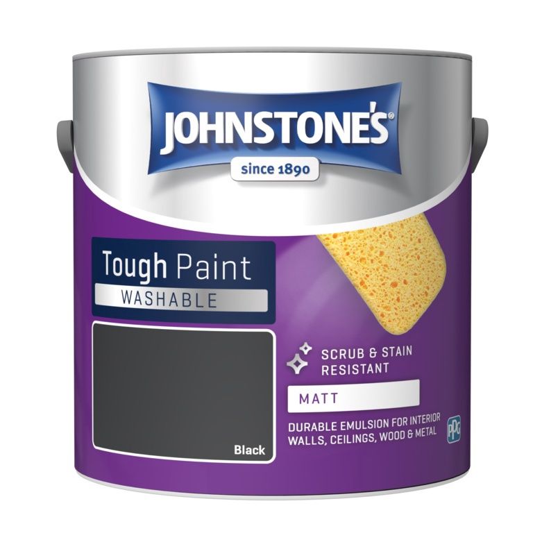 JOHNSTONES WASHABLE MATT BLACK 2.5LT