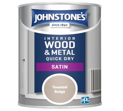 JOHNSTONES  QUICK DRY SATIN TOASTED BEIGE 750ML