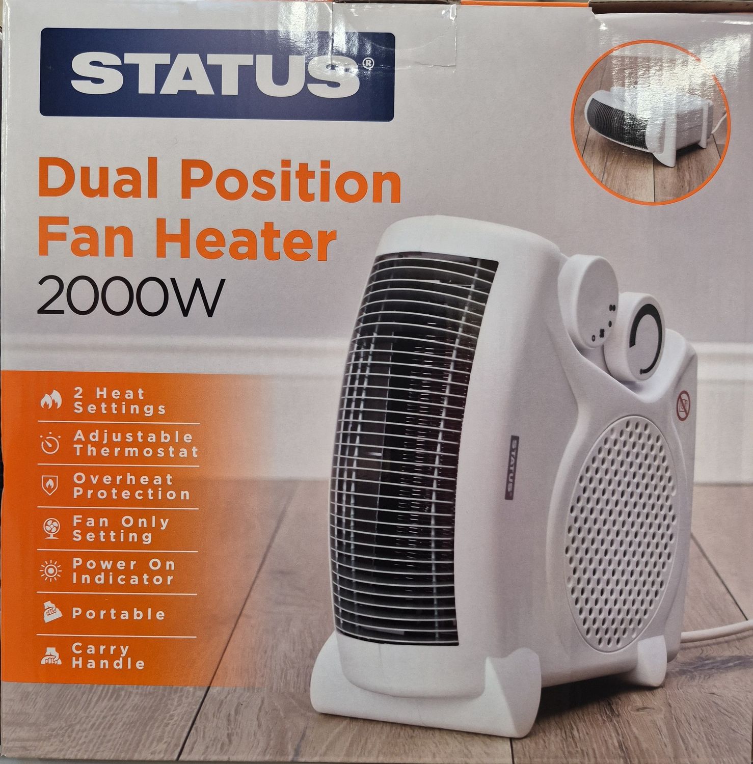 DUAL POSITION FAN HEATER 2000W