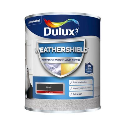DULUX WEATHERSHIELD EXTERIOR GLOSS BLACK 750ML