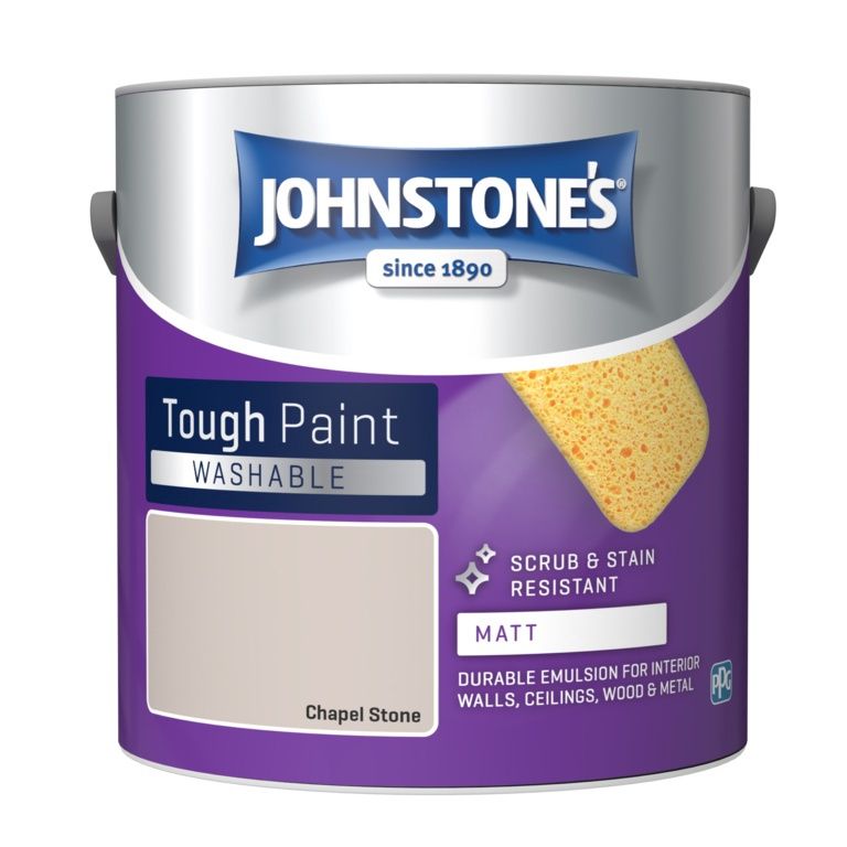 JOHNSTONES WASHABLE MATT CHAPEL STONE 2.5LT