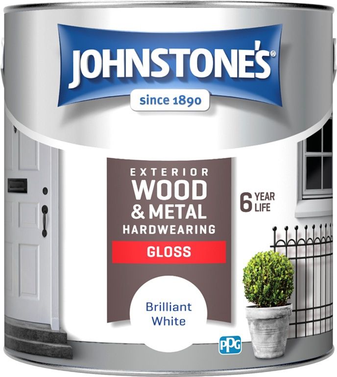 JOHNSTONES EXTERIOR GLOSS BRILLIANT WHITE 2.5LT
