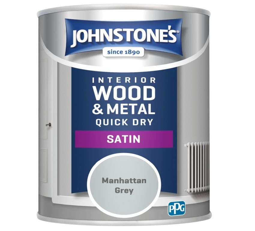 JOHNSTONES  QUICK DRY SATIN MANHATTAN GREY 750ML
