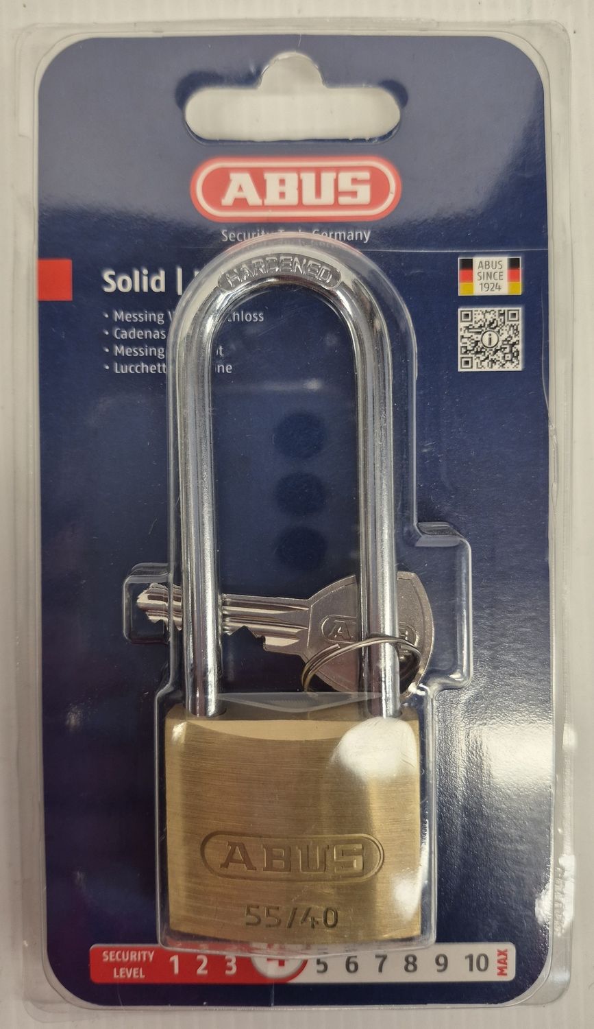55/40 BRASS PADLOCK LONG SHACKLE