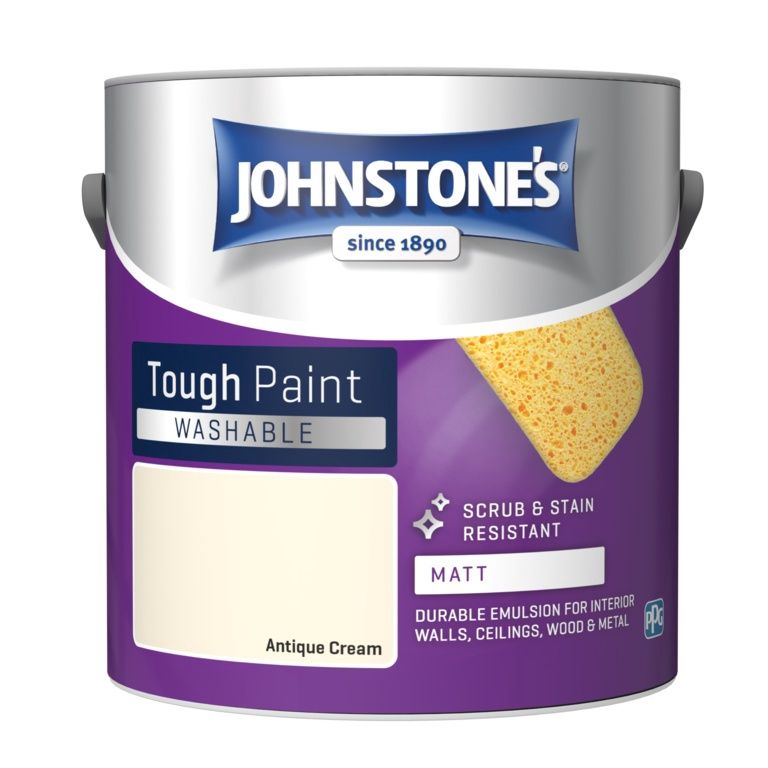 JOHNSTONES WASHABLE MATT ANTIQUE CREAM 2.5LT